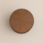 Spruce | 20 Inch Fluted Round Side Table Mid Century Modern Dark Walnut End Table