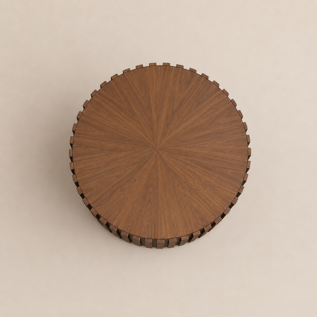 Spruce | 20 Inch Fluted Round Side Table Mid Century Modern Dark Walnut End Table